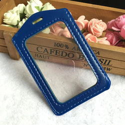 2023 1PC Colorful No zipper Badge Card Set Double-Sided Transparent PU Imitation Leather Credit Card Holder Work Supplies