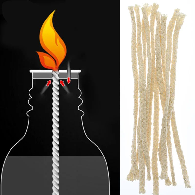 10 Pieces of Cotton Wick Alcohol Lamp Diameter 6mm Kerosene Lamp Candle Wick Chemical Laboratory Supplies Teaching Equipment