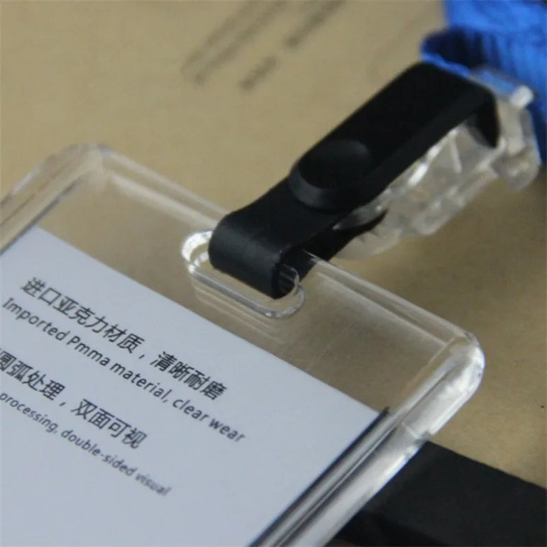 ID Card Holder Keychain Desk Accessories Photocard Holder Business Card Holder Stationery Organizer Clip Holder Office Supplies