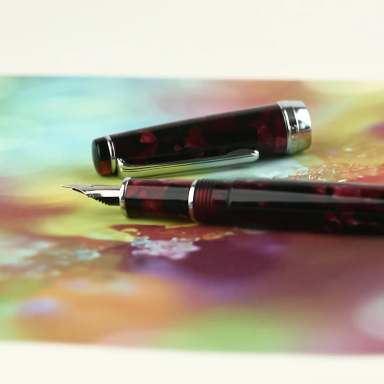 Fountain Pen ink Full Metal Clip Pens majohn New Moon Resin Fountain Pen Iridium Extra Fine Nib School Office Supplies