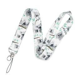 LT683 Cute Sloth Painting Art Neck Strap Lanyards Keychain Badge Holder ID Card Pass Hang Rope Lariat Key Ring Accessories Gifts