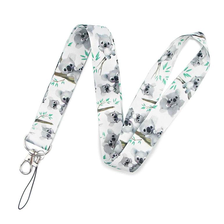 LT683 Cute Sloth Painting Art Neck Strap Lanyards Keychain Badge Holder ID Card Pass Hang Rope Lariat Key Ring Accessories Gifts