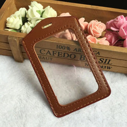 2023 1PC Colorful No zipper Badge Card Set Double-Sided Transparent PU Imitation Leather Credit Card Holder Work Supplies