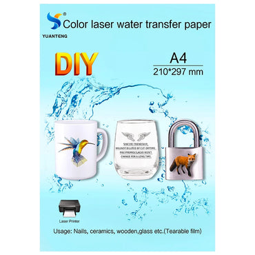 Film Free Laser Waterslide Decal Paper Clear Color No border left Water Slide Decal Transfer Sheets DIY A4 size For Ceramic Mugs
