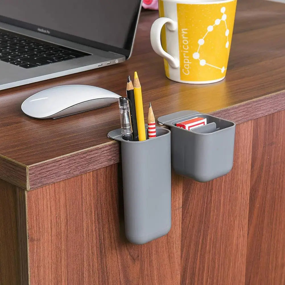 Creative Pasteable Pen Holder Desktop Storage Boxes Office Pen Organizer Ruler Sundries Storage School Stationery Pencil Pot
