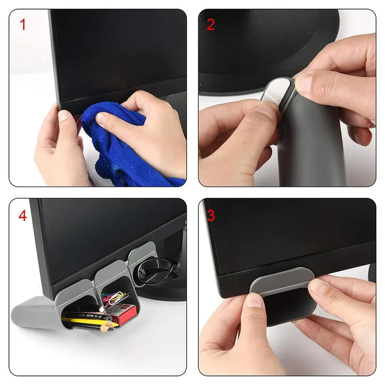 Creative Pasteable Pen Holder Desktop Storage Boxes Office Pen Organizer Ruler Sundries Storage School Stationery Pencil Pot