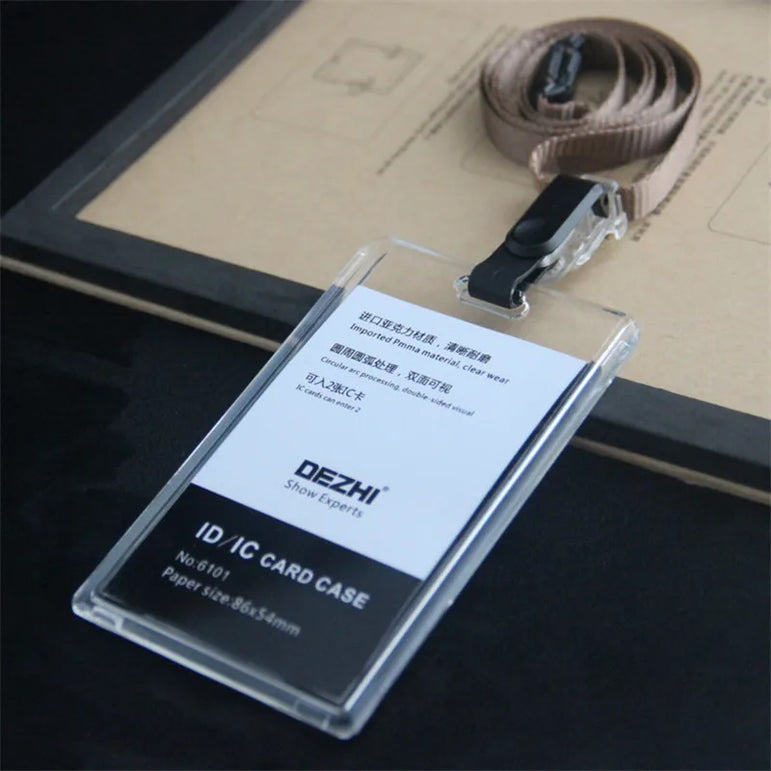 ID Card Holder Keychain Desk Accessories Photocard Holder Business Card Holder Stationery Organizer Clip Holder Office Supplies