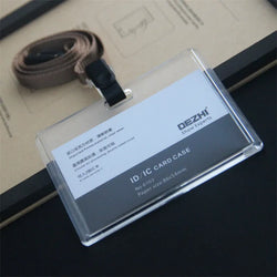 ID Card Holder Keychain Desk Accessories Photocard Holder Business Card Holder Stationery Organizer Clip Holder Office Supplies