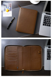 Moterm Genuine Pebbled Grain Leather A5 Zip Cover with Top Pocket Cowhide Planner Zipper Notebook Organizer Agenda Journal Diary
