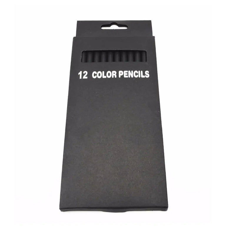 12 Pcs/Set Valued Color Pencil Packaging 12 Different Colours Colored Pencils Kawaii School Black Wooden Pencils High Quality