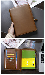 Moterm Genuine Pebbled Grain Leather A5 Zip Cover with Top Pocket Cowhide Planner Zipper Notebook Organizer Agenda Journal Diary