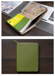 Moterm Genuine Pebbled Grain Leather A5 Zip Cover with Top Pocket Cowhide Planner Zipper Notebook Organizer Agenda Journal Diary