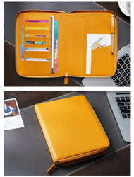 Moterm Genuine Pebbled Grain Leather A5 Zip Cover with Top Pocket Cowhide Planner Zipper Notebook Organizer Agenda Journal Diary