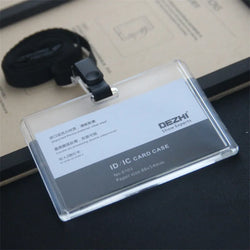 ID Card Holder Keychain Desk Accessories Photocard Holder Business Card Holder Stationery Organizer Clip Holder Office Supplies