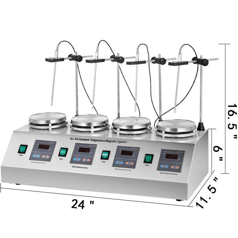 VEVOR 1/2/4/6 Heads Magnetic Agitador With Hot Plate Vortex Electric Shaker Mixer Portable Blender Stirrer Bar for Chemical Lab