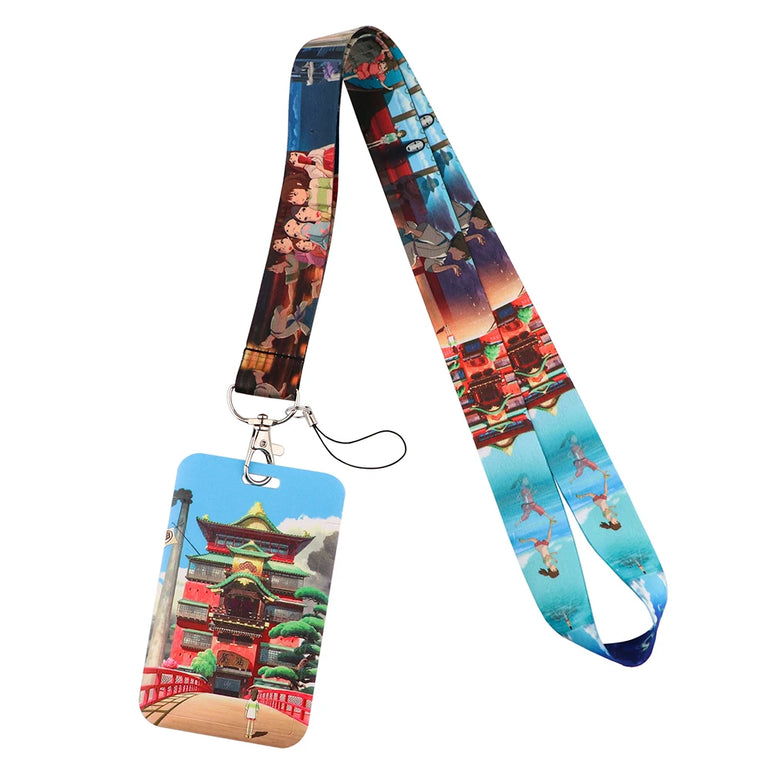 YL188 New Anime Icons Office Lanyard ID Card Badge Holder Pendant Keychain Pass Gym Mobile Kids Key Rings Accessories Gifts