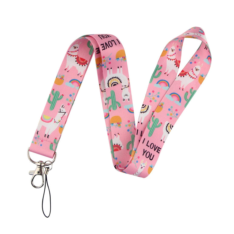 LT683 Cute Sloth Painting Art Neck Strap Lanyards Keychain Badge Holder ID Card Pass Hang Rope Lariat Key Ring Accessories Gifts