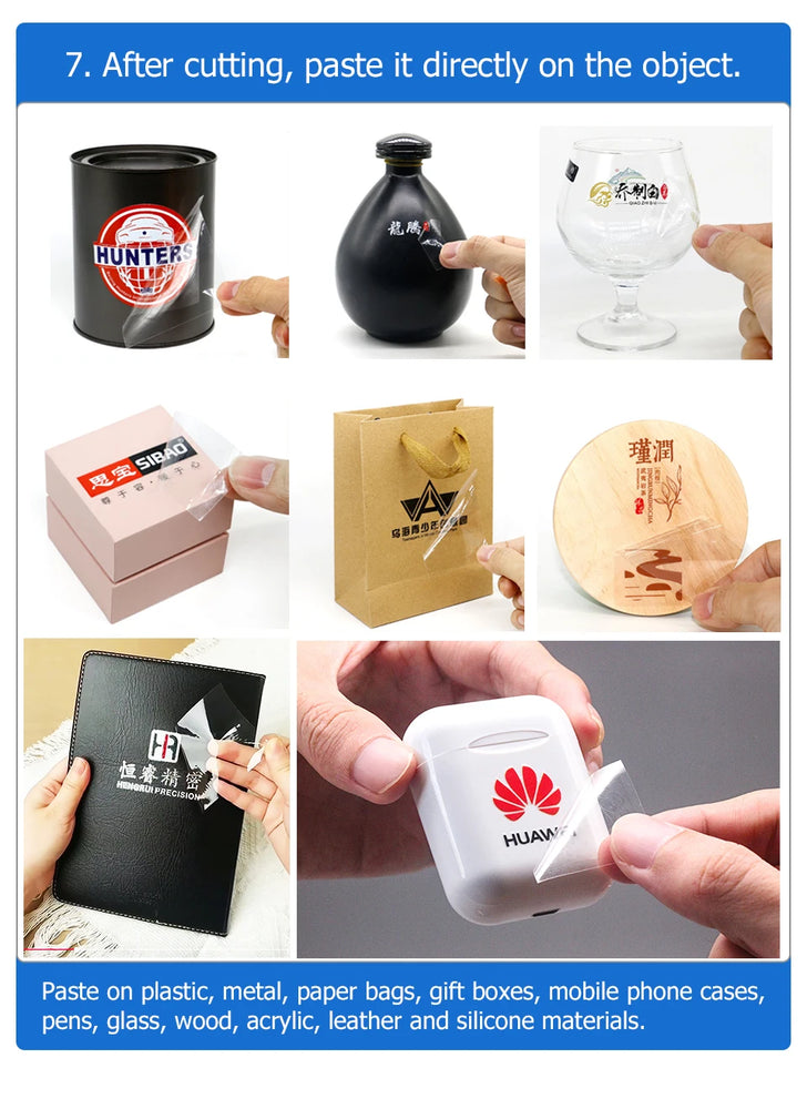 UV DTF AB film for 6090 4060 A1 A2 A3 A4 UV printers Waterproof transfer DTF film LOGO curved round adhesive sticker L1800 L805