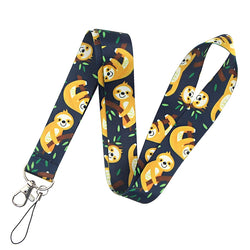 LT683 Cute Sloth Painting Art Neck Strap Lanyards Keychain Badge Holder ID Card Pass Hang Rope Lariat Key Ring Accessories Gifts