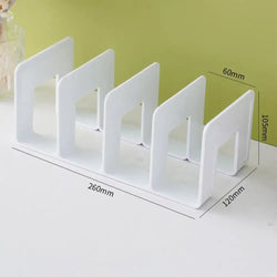 4 Grid Bookends Stand Bookshelf Desktop Decor Storage Rack Bookend Book Holder School Stationery Office Desktop File Organizer