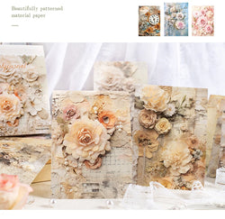 30pcs/pack Light Material Paper Dream Series Three-dimensional Simulation Flower Handbook Base Sticker