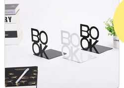 1Pcs Bookend Book Stand Support Sample Bookend Iron Desktop Art Non Slip Rack Shelf Holder School Stationery Office Accessories