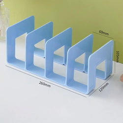 4 Grid Bookends Stand Bookshelf Desktop Decor Storage Rack Bookend Book Holder School Stationery Office Desktop File Organizer