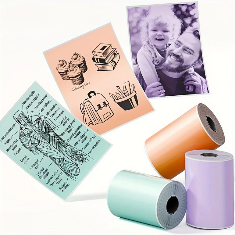Self-Adhesive Instant Camera Print Refill Paper- Photo Printer Thermal Paper Rolls Instant Print Camera Refill Paper,57x30mm
