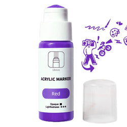 Mop Marker Quick Drying 18mm Tip Acrylic Marker Pen Permanent Fade-Resistant Ink For Murals Canvas Metal Glass Paper Wood 60ml