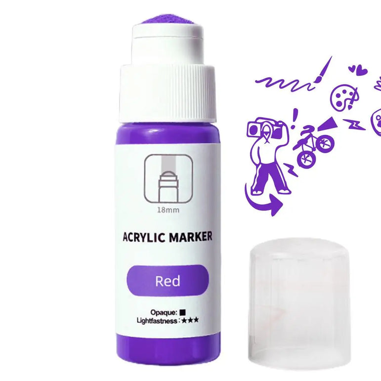 Mop Marker Quick Drying 18mm Tip Acrylic Marker Pen Permanent Fade-Resistant Ink For Murals Canvas Metal Glass Paper Wood 60ml