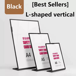 1PS A4Acrylic Panel Menu Display Stand L-Shaped Vertical Table Card Table Brand High-End Plastic Wine Catalog Menu Name Card