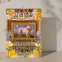 Calendar 2025 Calendar Weird Renaissance Dogs 2025 Retrowall Calendar Medieval Anti-Tear Dogs Wall Calendar