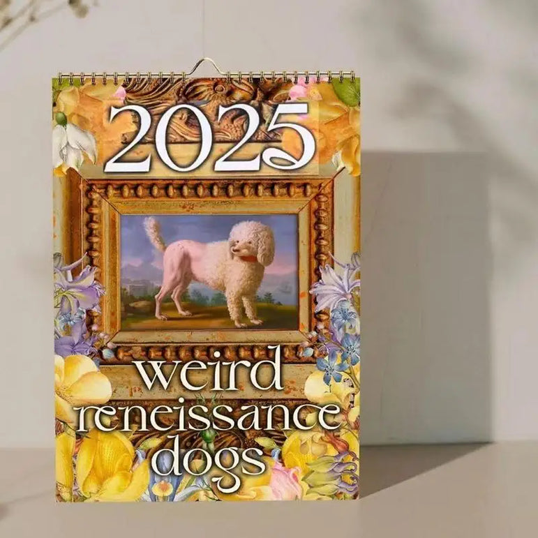 Calendar 2025 Calendar Weird Renaissance Dogs 2025 Retrowall Calendar Medieval Anti-Tear Dogs Wall Calendar