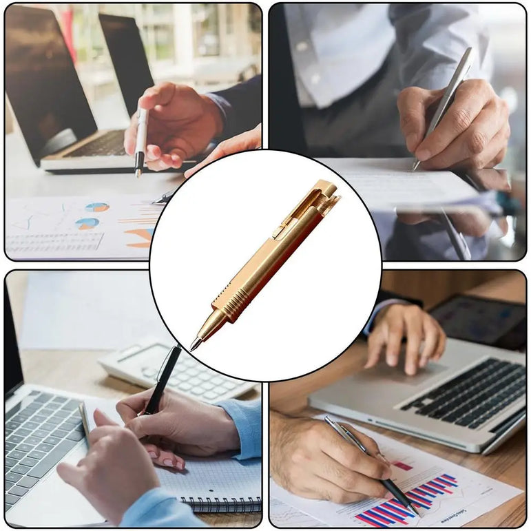 Mini Brass Pen Pocket Ballpoint Pen Signature Pen Small Bolt Action Ballpoint Pen Refillable Retractable Pens