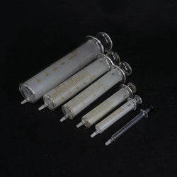 1/2/5/10/20/30/50/100ml Glass Syringe Injector Lab Sampler Caliber Precision
