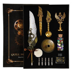 Feather Quill Pen Calligraphy Feather Pen Stationery Set Complete Calligraphy Feather Pen Set Accessories For Christmas