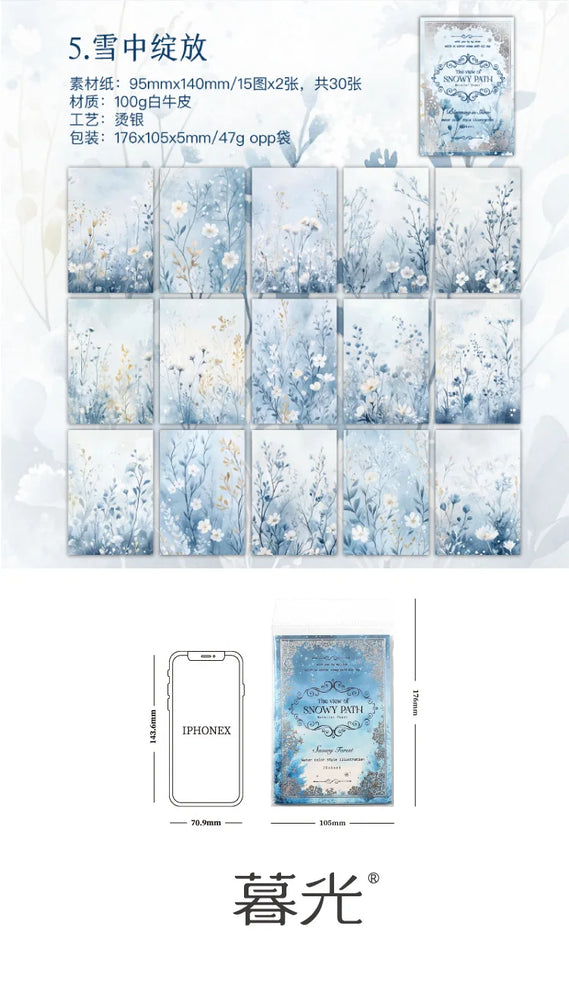 30pcs/lot Memo Pads Material Paper Field Diary Junk Journal Scrapbooking paper Cards Background Decoration stationery