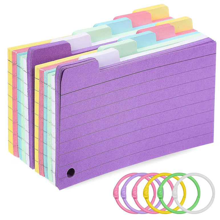 300 Sheets Coil Memo Pad Index Cards Colored Lined Rings Study Learning Flash Ruled Notebooks Writing Pads Vocabulary Memory