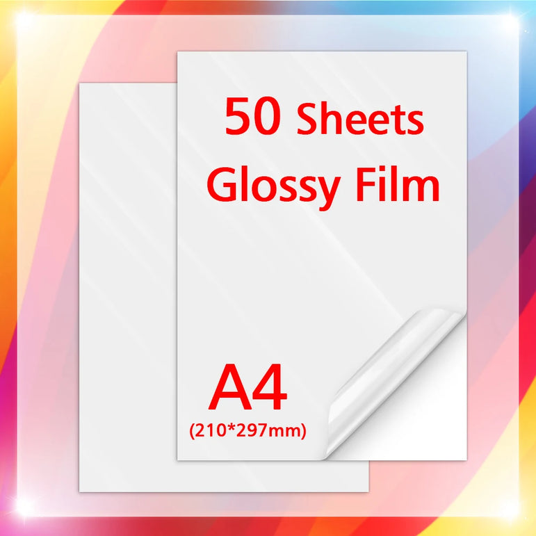 50Sheets A4 Paper Cold Laminated Film Holographic Sand Foil Glitter Glass Hot Stamping On Photo Laminating Film to Protect Photo