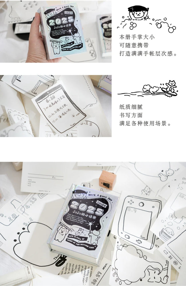 Journal GO 372 sheets 2025 Mini Calendar Note Portable Memo Calendar Student Stationery Delicate Calendar School Office Supplies