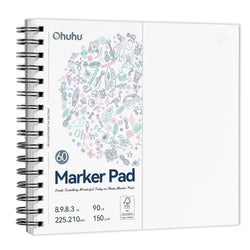 Ohuhu Double Sided Marker Pads Art Sketchbook Bleedproof Spiral Bound Sketching Book for Alcohol Markers Drawing Notebook School