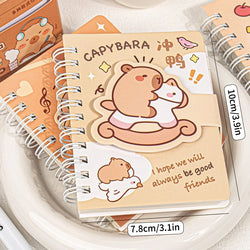 A7 Cartoon Capybara Coil Notebook Kawaii Learning Coil Book Cute Study Pocket Notepad Small Notebook School Stationery 
﻿ 
﻿