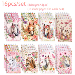 16pcs Football Mermaid Animals Mini Spiral Pocket Notebooks Memo Pad Coil Booklet Notepads For Kids Gifts Party School Diaries