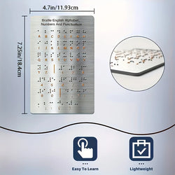 Durable Braille Letter and Number Learning Tool with Tactile Protrusion Reading Function, Educational Aid Tool