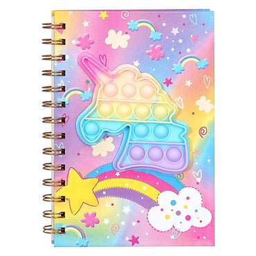 1pc Cartoon Unicorn Notebook Student Children's Silicone Decompression Bubble Coil Notebook Stationery Supplies Gifts 2025 New