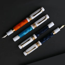 MAJOHN M400 Fountain Pen #6 sliver EF/F Nib with Converter Resin Writing Ink Pen Office school supplies high quality gift pens