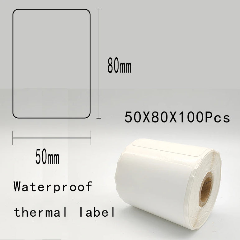 5PK Thermal Adhesive Label Papers for P1 Label Papers DP23 DP30 DP80 Label Maker  Waterproof  Tear Resistant Sticker