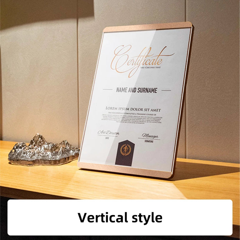 A4 21x29.7cm Honor Certificate Acrylic Sign Holder Display Stand Tabletop Menu Paper Holder Product Name Price Card Poster Frame