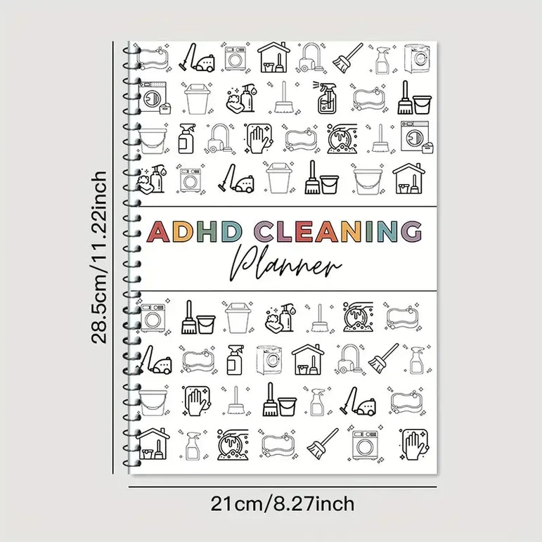 ADHD Cleaning Planner Bundle – Includes Home Cleaning Schedule, Weekly, Monthly, Year-Round Cleanliness Tips, Family Chore Chart