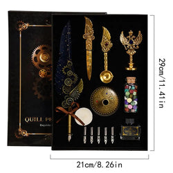 Feather Quill Pen Calligraphy Feather Pen Stationery Set Complete Calligraphy Feather Pen Set Accessories For Christmas